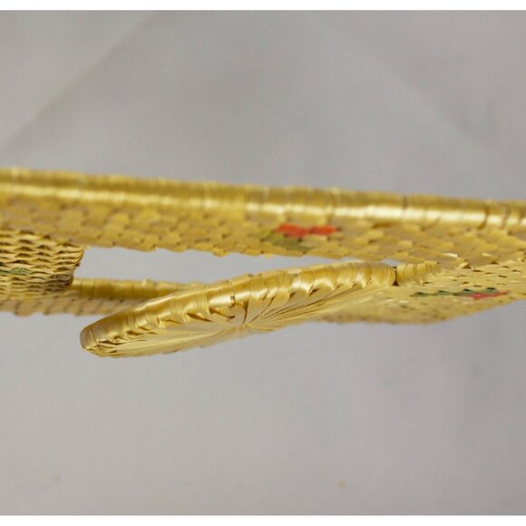 Square Scandinavian Style Rose Wicker Pendant Trivet Kitschy Kitchen Retro - Picture 3 of 3